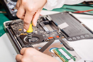 Closer Look Of Repairing A Computer